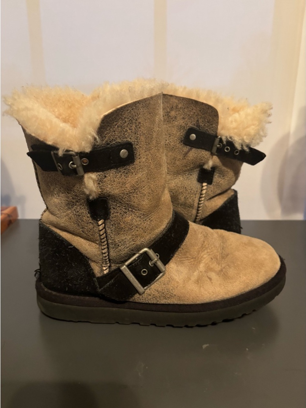 UGG Classic Short Dylan Lined Buckle Ankle Boots